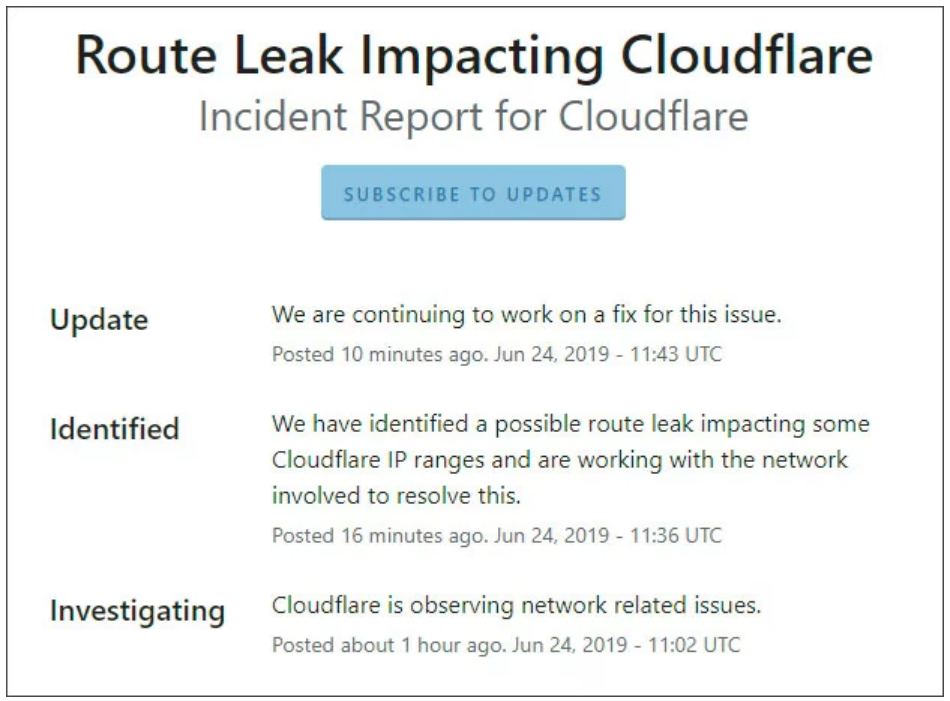 Networking firm Cloudflare has a problem that has taken down many wireless firms today - U.S. carriers, apps and others hit by massive outage in the Northeast