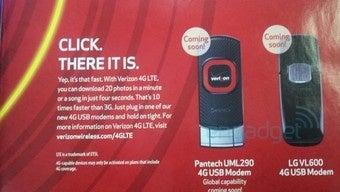 LTE (4G) is coming soon to Verizon - Leaked ad shows off Verizon's first two LTE modems
