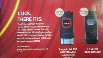 LTE (4G) is coming soon to Verizon - Leaked ad shows off Verizon&#039;s first two LTE modems