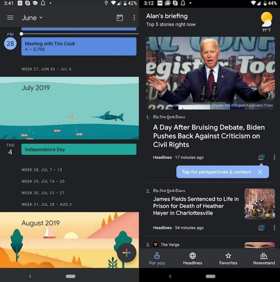 Dark theme in Google Calendar and Google News - Google explains how it created dark theme on three apps and Android Auto