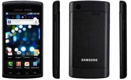 Latest Giorgio Armani phone looks like a close relative of the Samsung Captivate