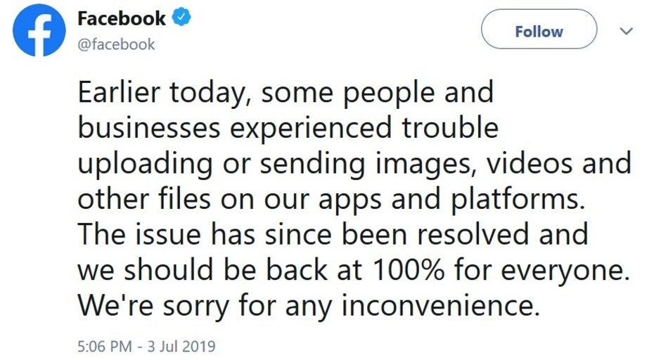 Facebook says that the issues that users experienced on Tuesday have been resolved - It's not you, it's Facebook, Messenger, Instagram and WhatsApp; all four are currently down