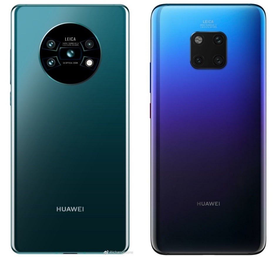 Purported Huawei Mate 30 (left), Mate 20 Pro (right) - This could be our first glimpse of the Huawei Mate 30 (or Mate 30 Pro) circular camera setup