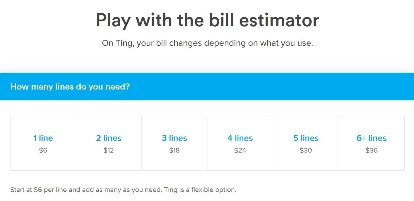 The bill estimate, found on the Ting website, can help subscribers calculate how much their monthly bill might be - MVNO Ting shakes things up big time