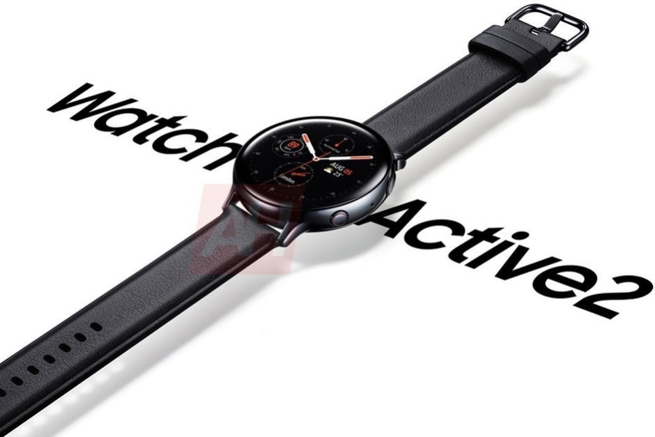 That's one classy leather band for this LTE-enabled Galaxy Watch Active 2 model - Samsung will release the Galaxy Watch Active 2 soon... with its best feature disabled until 2020