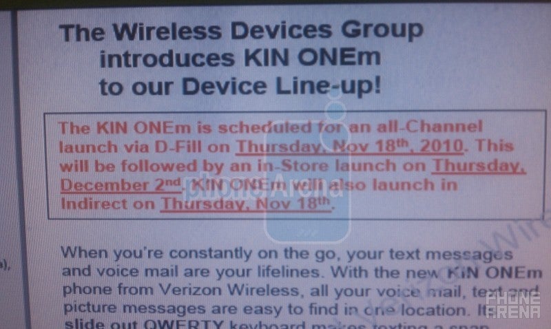 Verizon relaunching the KIN duo today, this time as feature phones