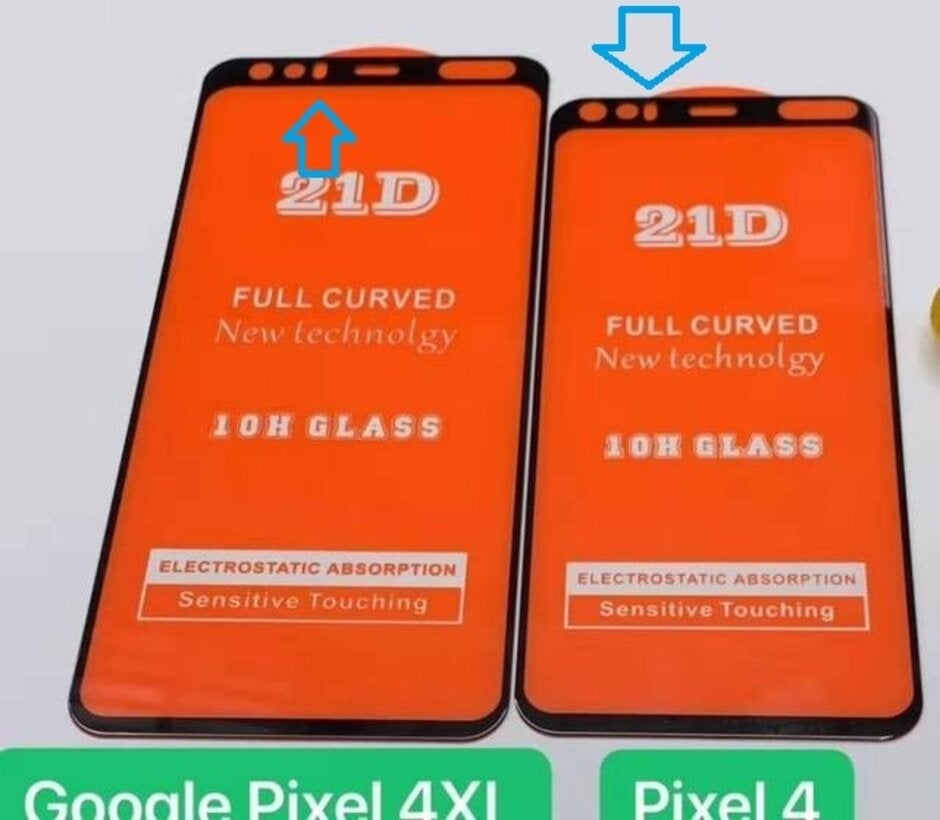 Arrows show where the facial recognition sensors are rumored to reside on the new Pixel 4 line - Google is collecting &quot;faces&quot; in various cities for a major Pixel 4 feature