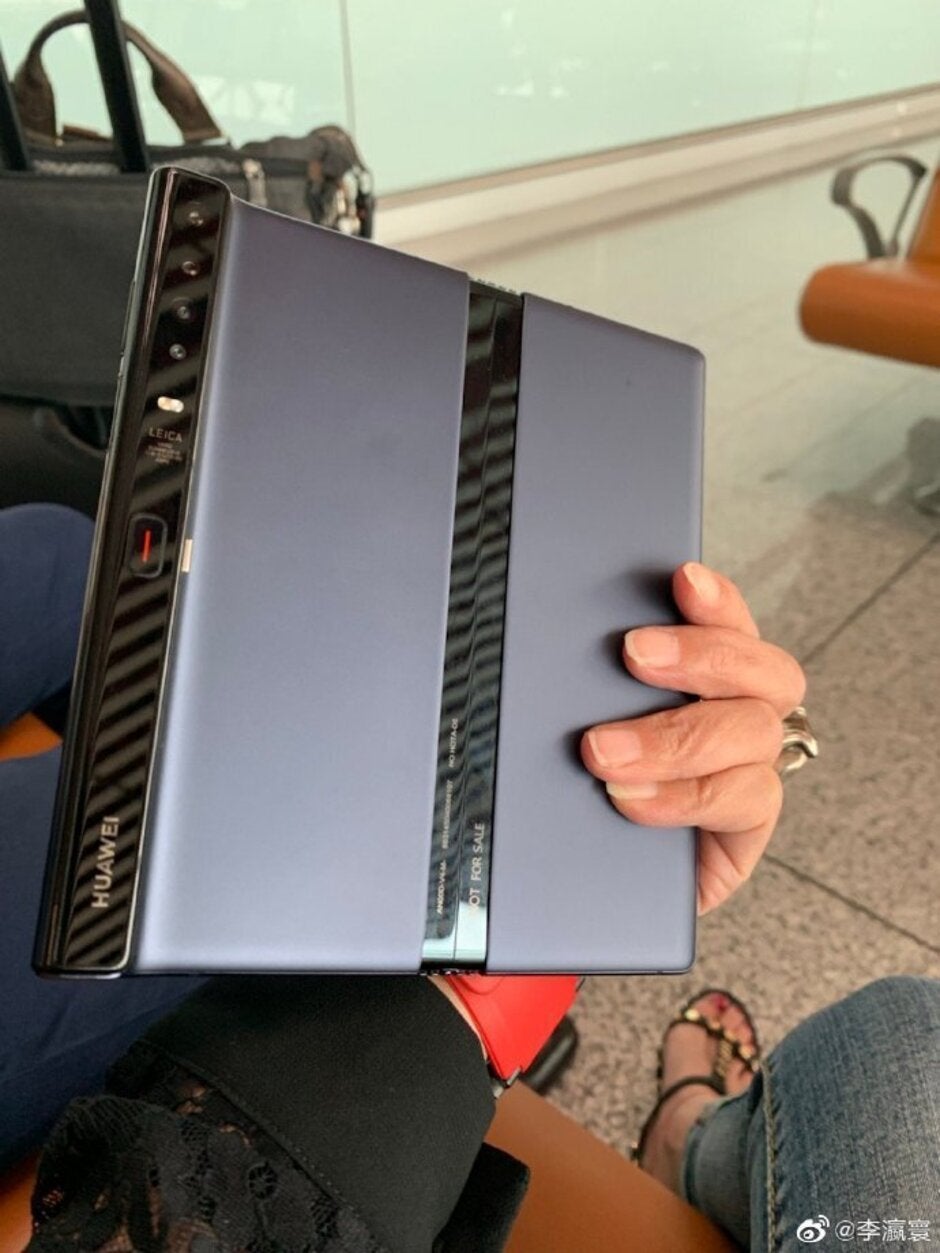 This is what the back of the Huawei Mate X looks like now - Photos show Huawei executive holding redesigned Mate X