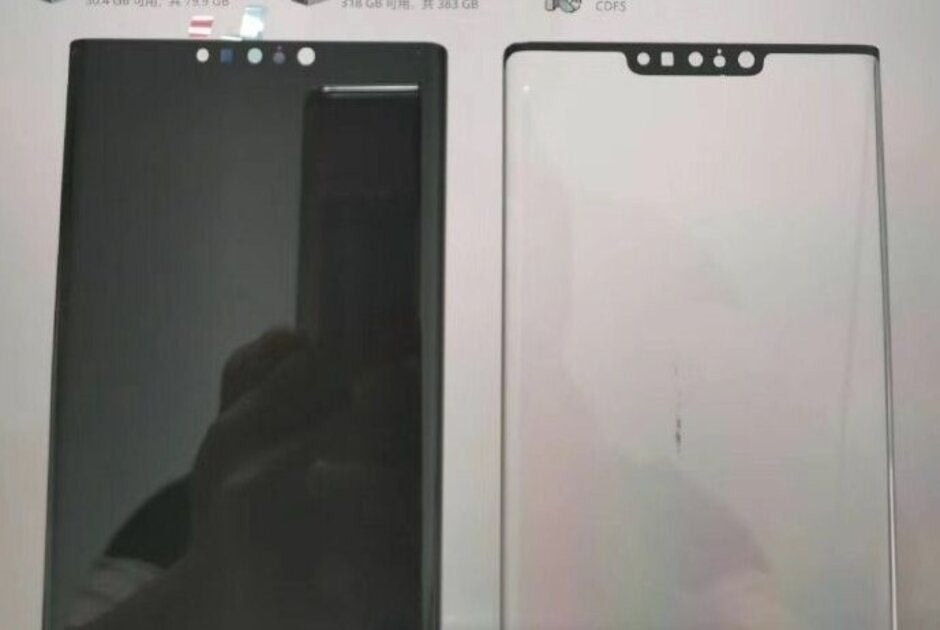Picture allegedly shows the front panel of the Huawei Mate 30 Pro - Huawei shipped 118 million phones in the first half of the year; Mate 30 line might not use Android
