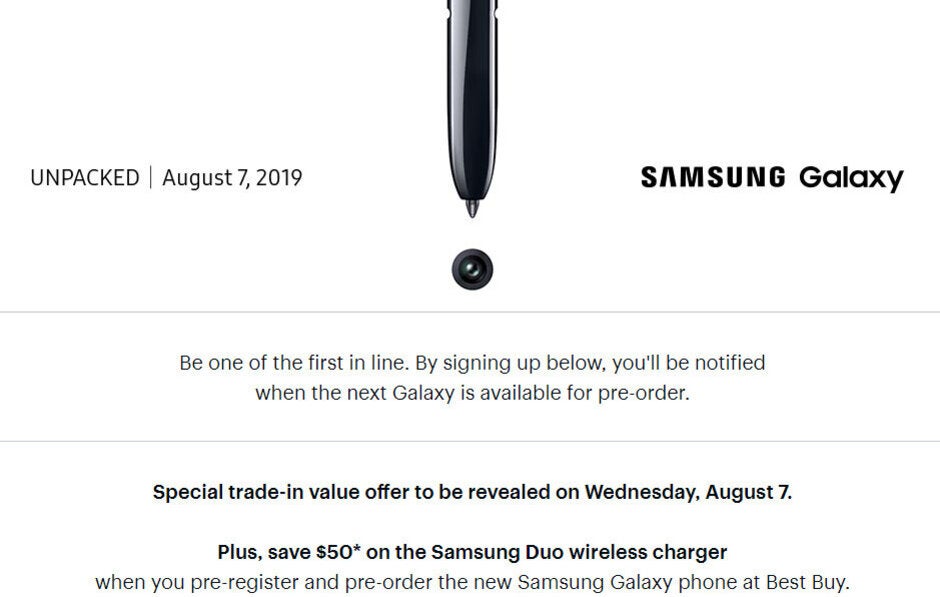 Best Buy lets you pre-register for the Samsung Galaxy Note 10 and get a wireless charging pad at half price