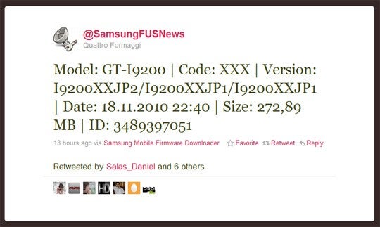 Tweet leaks unknown Samsung GT-i9200