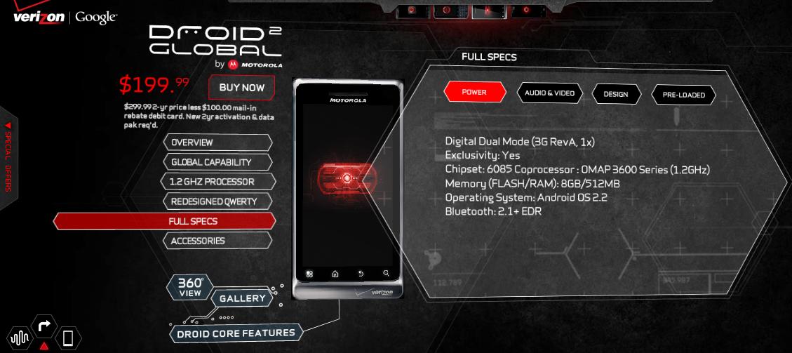 The Motorola DROID 2 Global is the first handset to feature a 1.2GHz processor under the hood - Verizon introduces Motorola DROID 2 Global for $199.99 after rebate and signed pact