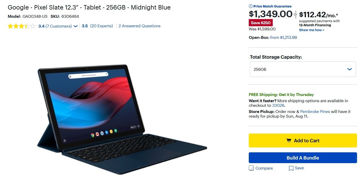 Best Buy, Amazon and the Google Store all have deals on the Google Pixel Slate tablet - Save $250 on the Google Pixel Slate at Amazon and Best Buy