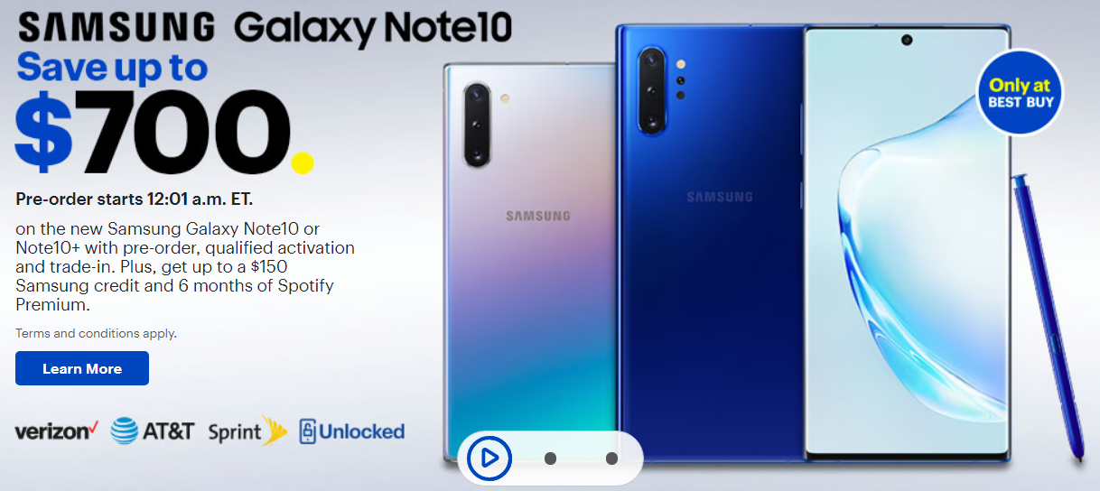 Galaxy Note 10+ 5G leaks in Verizon pre-order ad