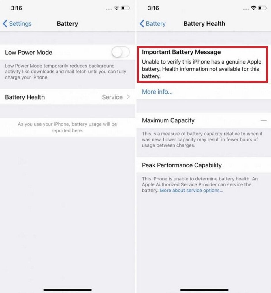 Those who don't have their iPhone battery replaced by Apple will be blocked from seeing the Battery Health Indicator - Apple blocks iPhone feature if you go elsewhere to replace the battery