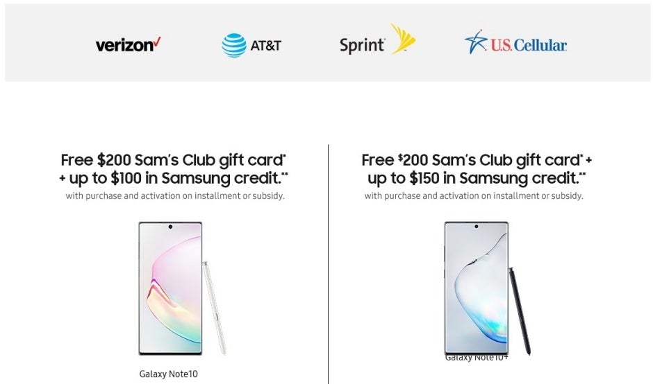 Galaxy Note 10 Sams Club deal