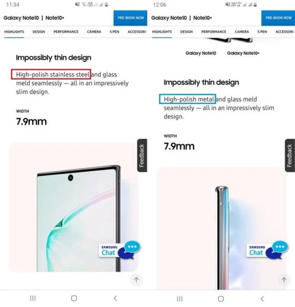 Samsung even made the same mistake on its website - Samsung made the same mistake twice when introducing the Galaxy Note 10 series