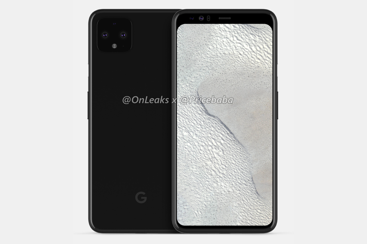 Google Pixel 4 XL CAD-based render - Alleged Google Pixel 4 photos show big top bezel but almost no chin