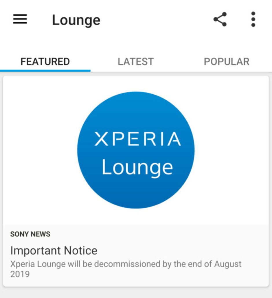 Sony to kill off Xperia Lounge app by the end of August