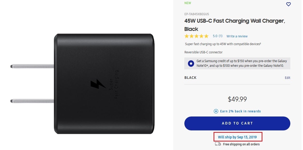 Pre-order the 45W charger for the Samsung Galaxy Note 10+ for $49.99 - An accessory that many Samsung Galaxy Note 10+ owners will want doesn't ship until next month
