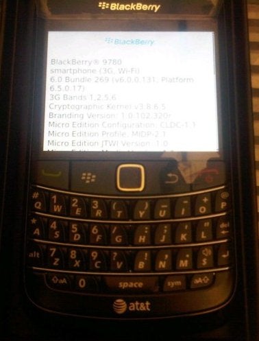 AT&amp;T-flavored BlackBerry Bold 9780 appears on eBay