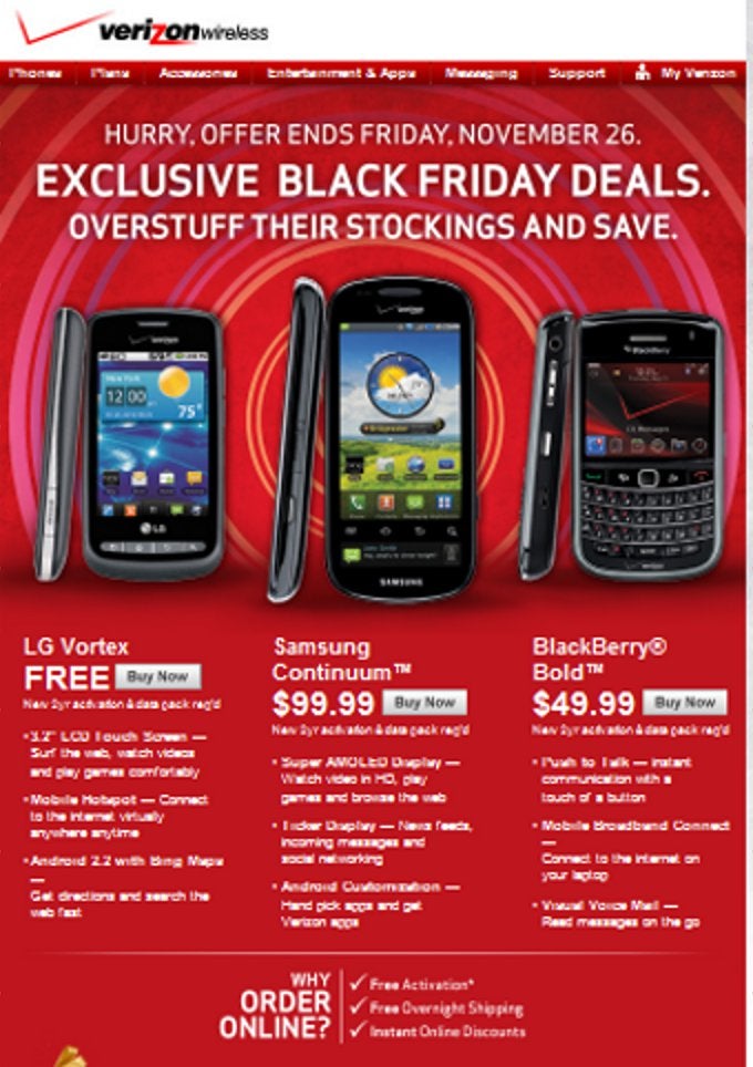 Verizon shows off a Black Friday promo