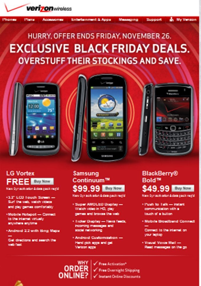 Verizon shows off a Black Friday promo PhoneArena