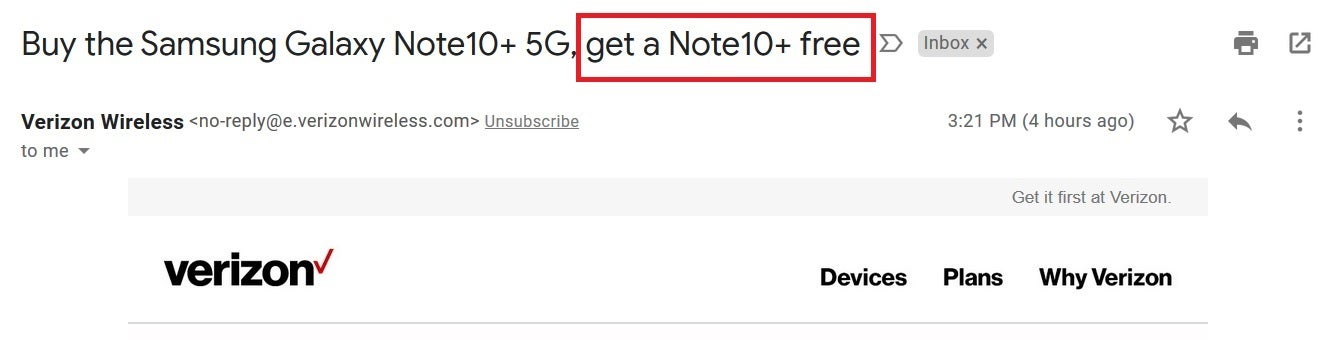 Verizon makes a boo boo - Oops! Verizon makes a small but important mistake with its BOGO promo