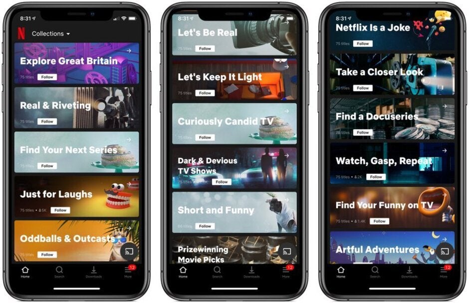 Netflix's Collections uses human experts to group movies into different categories - Netflix tests feature that helps members quickly find content they like