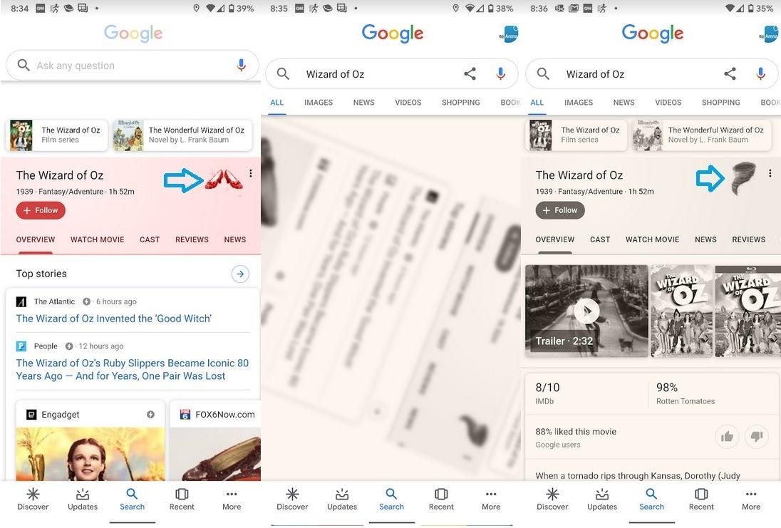Google releases an Easter egg to celebrate 80 years of The Wizard of Oz - Google's cool "Wizard of Oz" Easter egg celebrates 80th anniversary of film's release