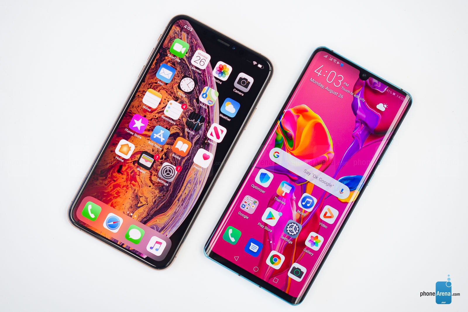 Apple iPhone XS Max vs Huawei Pro PhoneArena