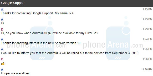 Android 10 coming September 3 as confirmed by this Google Support agent - Android 10 release date confirmed: Here's when Google will release it to Pixel phones