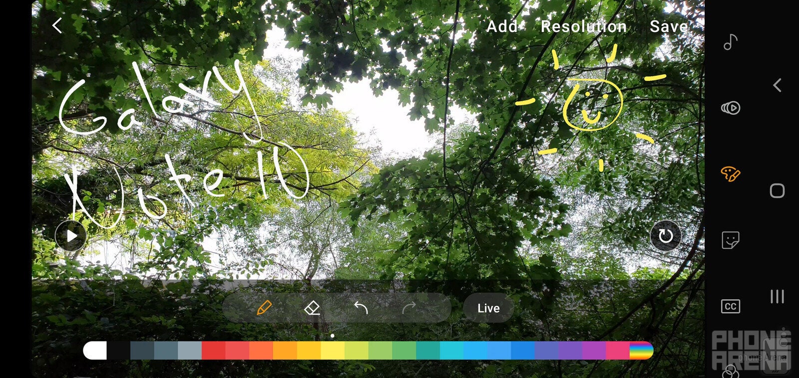 Doodling with the S Pen in the Galaxy Note 10 video editor - How to edit videos with the Samsung Galaxy Note 10 video editor