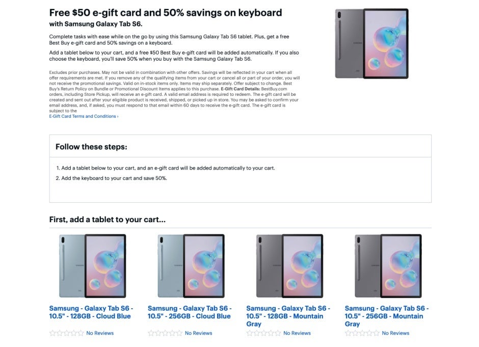 Galaxy Tab S6 pre-orders come with $50 e-gift card and discounted keyboard at Best Buy