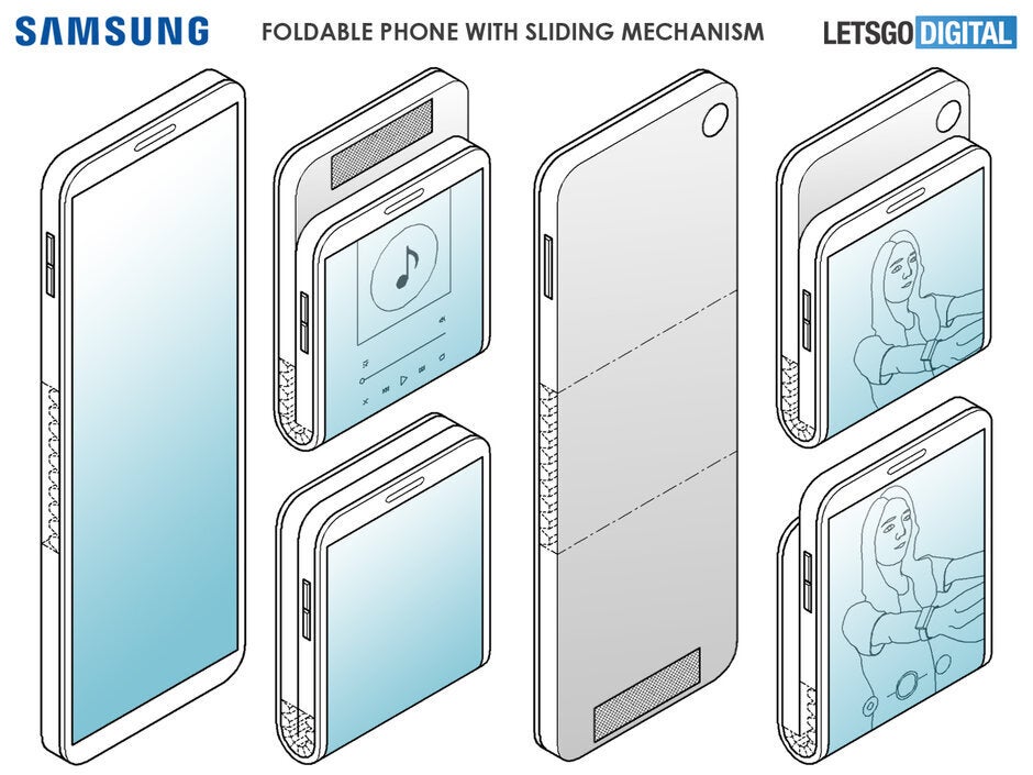 Early Samsung patents showing off the new format - Samsung's working on a Motorola Razr-like foldable phone