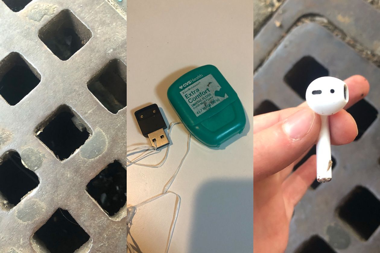 Anna Madison used a homemade tool to save her AirPod from a sidewalk grate - Lost AirPods are becoming a problem in New York City