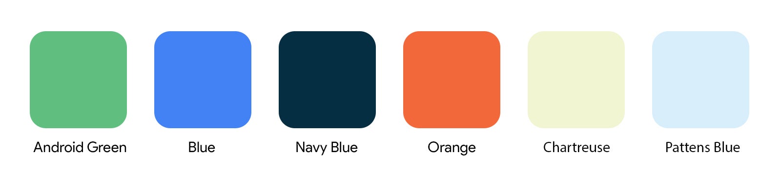 The palette that shapes Android&#039;s new brand identity - New Pixel 4 color options based on Android 10&#039;s refreshed palette envisioned in concept renders