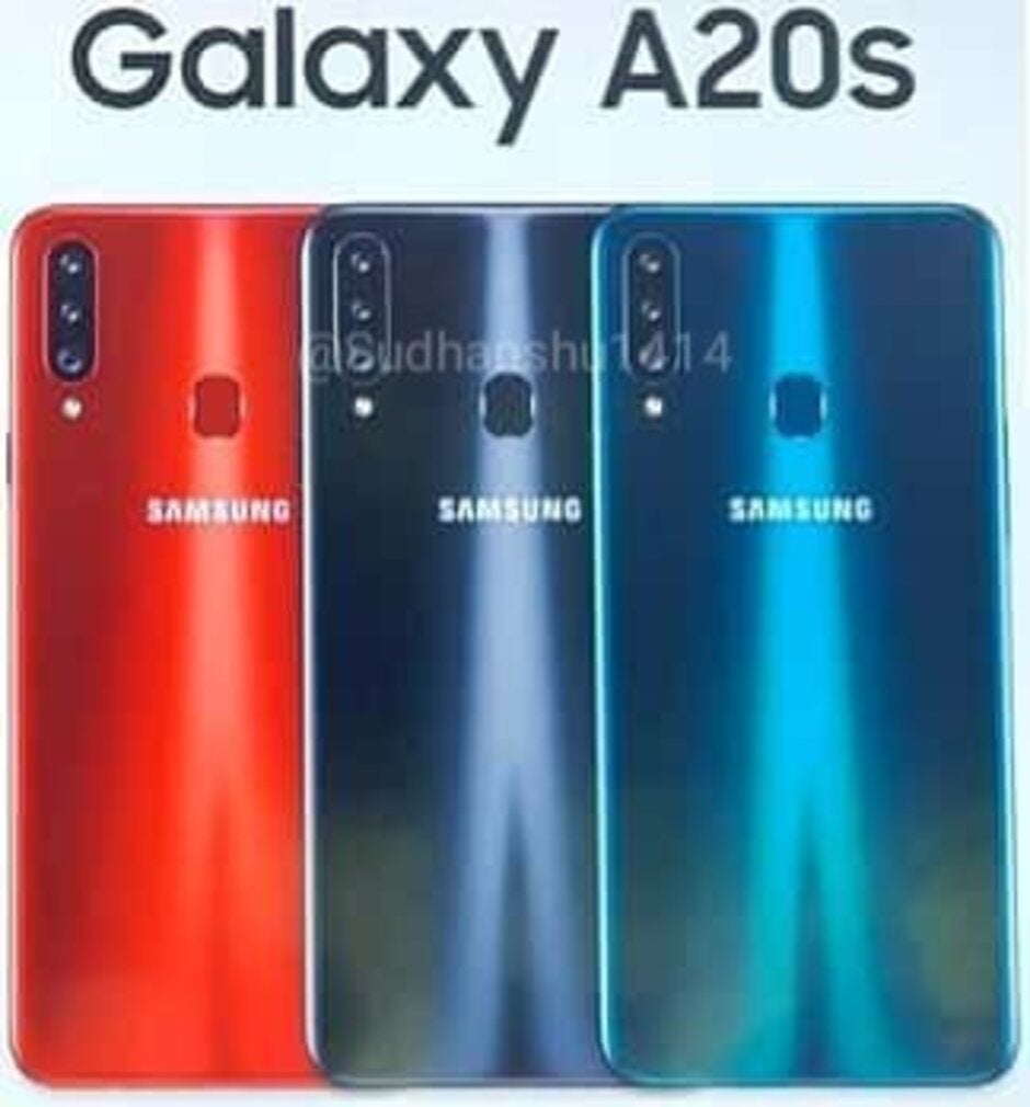 The Samsung Galaxy A20s will be available in Green, Black, and Red - Images, specs leak for Samsung Galaxy A20s; Galaxy M30s to include huge 5830mAh battery