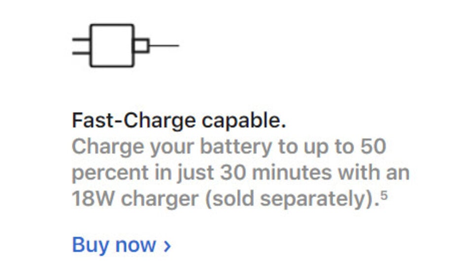iPhone 11 official webpage explains fast charger is sold separately, does not come in the box with iPhone 11 - It's 2019 and iPhone 11 still comes with a 5-watt, super slow charger