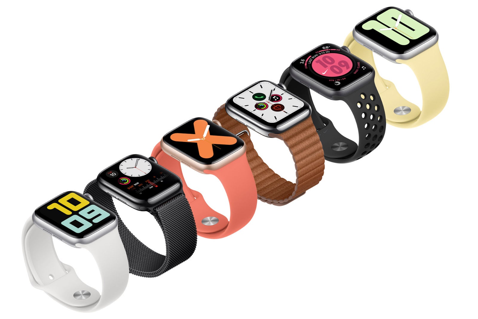 Watchfaces have a grayed out always on version and upon a tap or a flick of the wrist turn colorful - Apple Watch Series 5 is official: Always-On screen, Compass, $400 starting price