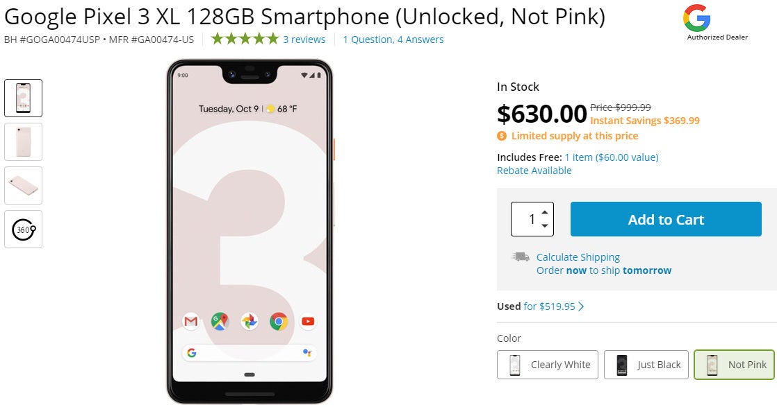 Deal: Unlocked Google Pixel 3 XL 128 GB is now cheaper than ever (no activation needed)
