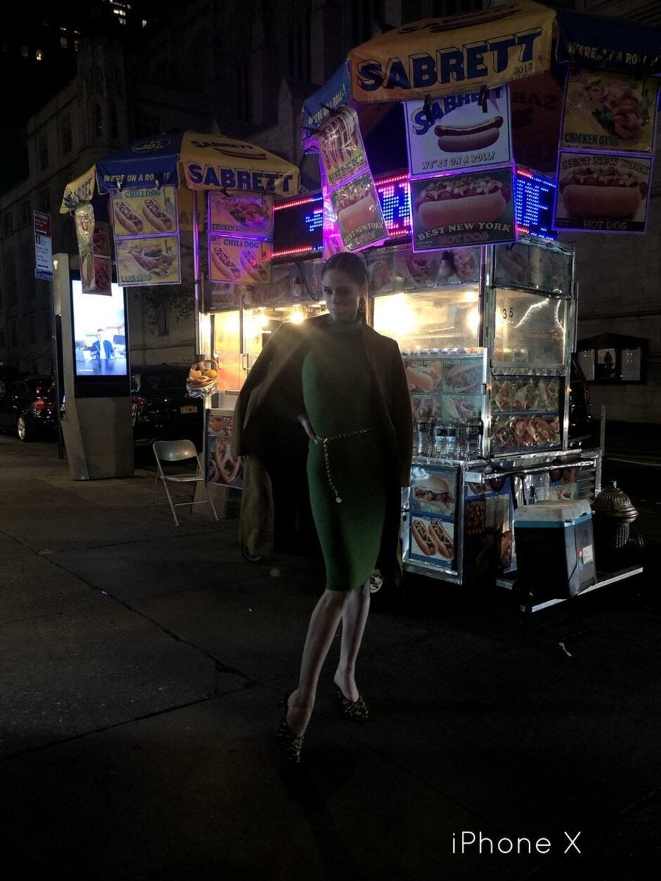 An iPhone 11 Pro Max vs iPhone X night mode camera comparison pops up