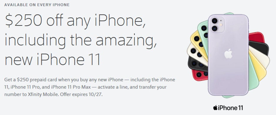 Save $250 on the iPhone 11 and iPhone 11 Pro when you switch to Xfinity Mobile