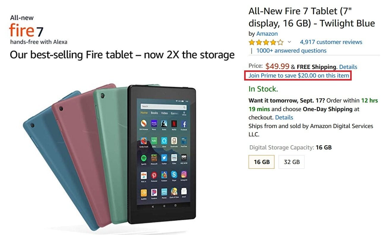 Prime members can pick up the Amazon Fire 7 tablet for as low as $29.99 - Pick up the Amazon Fire 7 and Fire 7 Kids Edition for up to 40% off with Prime membership