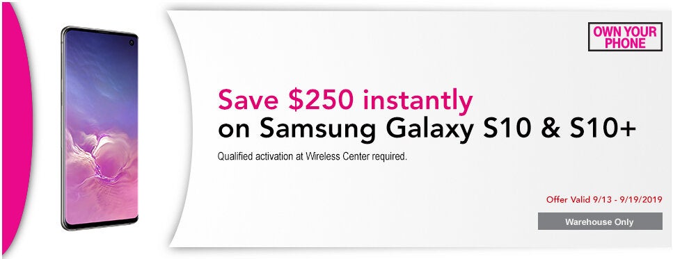 Deal: Save $250 on T-Mobile Galaxy S10 and S10+ at Costco