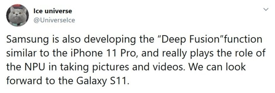 Samsung tipped to include a Deep Fusion like feature on next year&#039;s Galaxy S11 series - Samsung tipped to copy Apple&#039;s new camera technology for the Galaxy S11