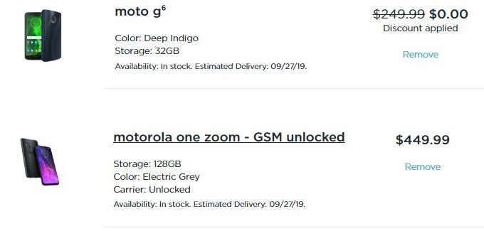 Deal: Buy a Motorola One Zoom, get a free Moto G6