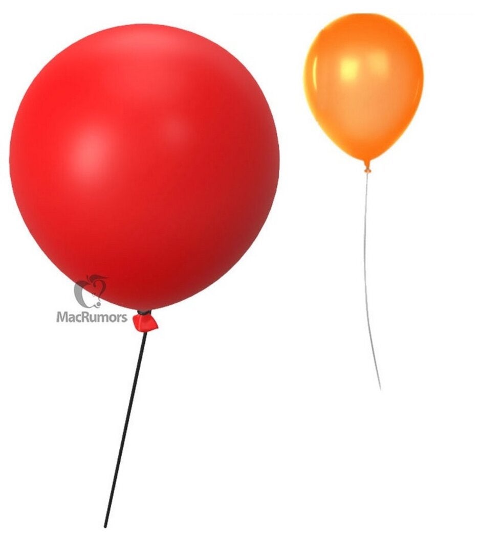 The 3D red balloon and 2D orange balloon could help you find items attached to an Apple Tag - It's alive! Apple Tags failure to appear last week doesn't mean the accessory is dead