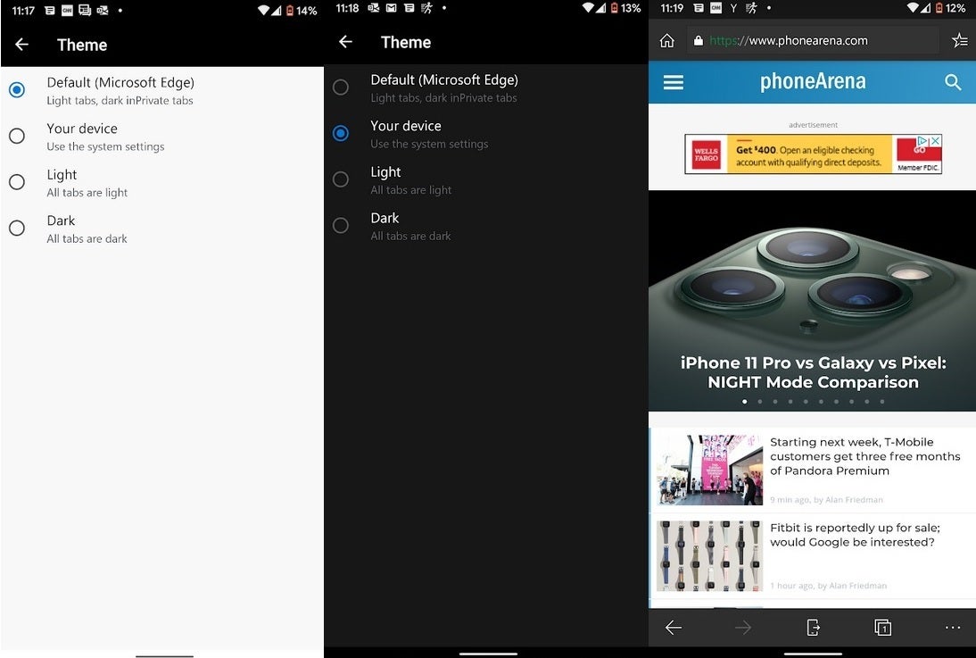 The Android app for Microsoft Edge can now be set to follow the system settings on Android 10 - Microsoft Edge app can be set to follow Android 10's system-wide settings