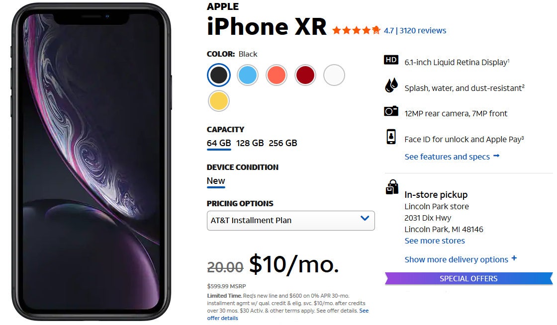 Apple iPhone XR - Price, Specs & Reviews - AT&T